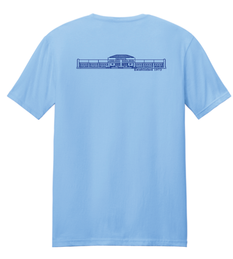 Whittier “Seaside Building” Design Softstyle S/S T-shirt (carolina blue)