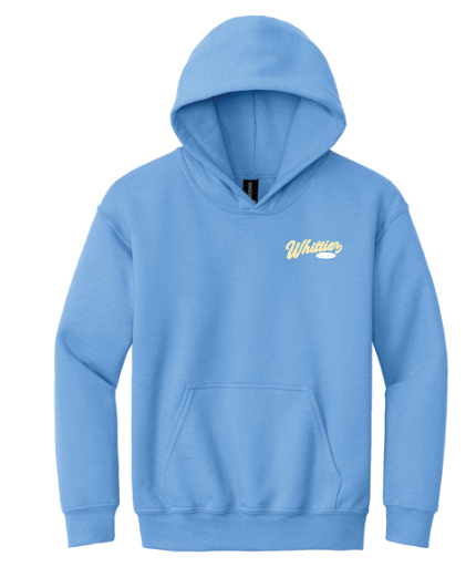 Whittier “Yellow Whittier” Design Gildan Hooded Sweatshirt (youth)