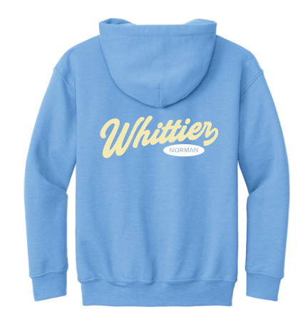 Whittier “Yellow Whittier” Design Gildan Hooded Sweatshirt (youth)