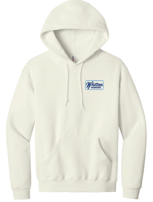 Whittier “Cream Logo” Design Jerzees Hooded Sweatshirt