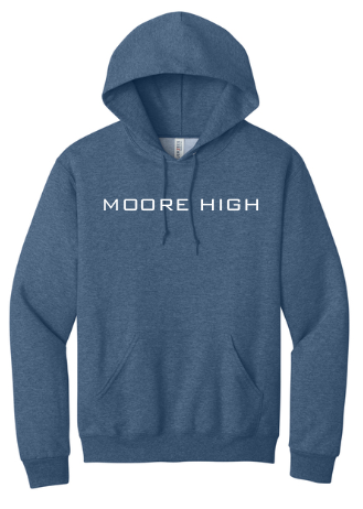 Moore High Football "Line Art Stadium" Design Hooded Sweatshirt (blue)