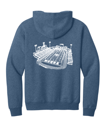 Moore High Football "Line Art Stadium" Design Hooded Sweatshirt (blue)
