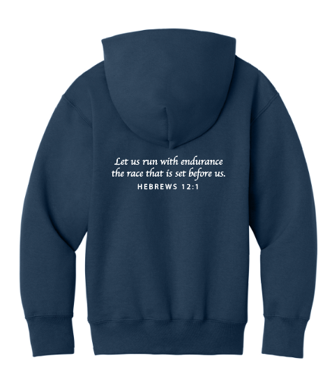 COACH Port & Co Full Zip Hooded Sweatshirt (youth)(navy)