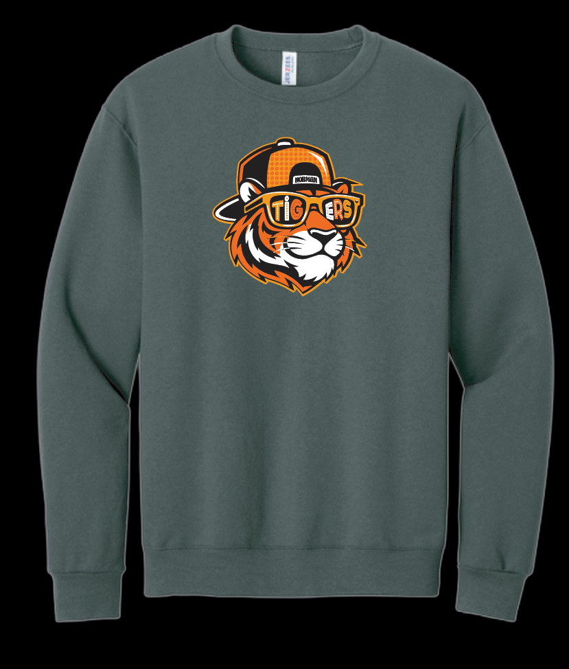 NHS PTA "Cartoon Cat" Crewneck Sweatshirt (charcoal)