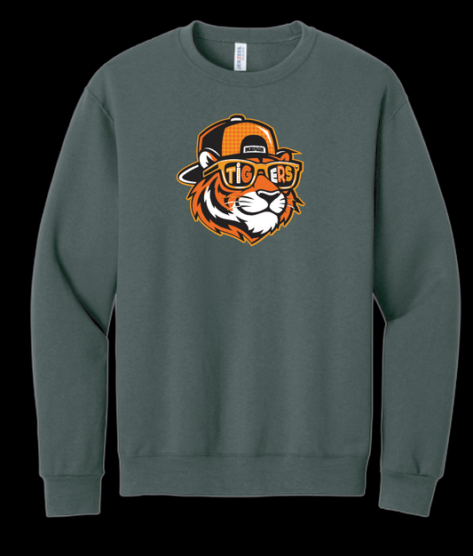 NHS PTA "Cartoon Cat" Crewneck Sweatshirt (charcoal)