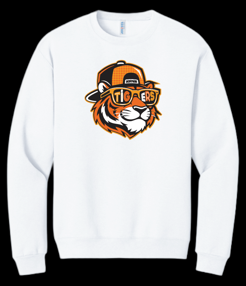 NHS PTA "Cartoon Cat" Crewneck Sweatshirt (white)