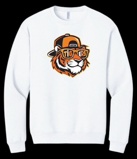 NHS PTA "Cartoon Cat" Crewneck Sweatshirt (white)