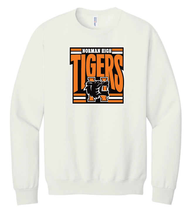 NHS PTA "Tiger Logo" Crewneck Sweatshirt (cream)