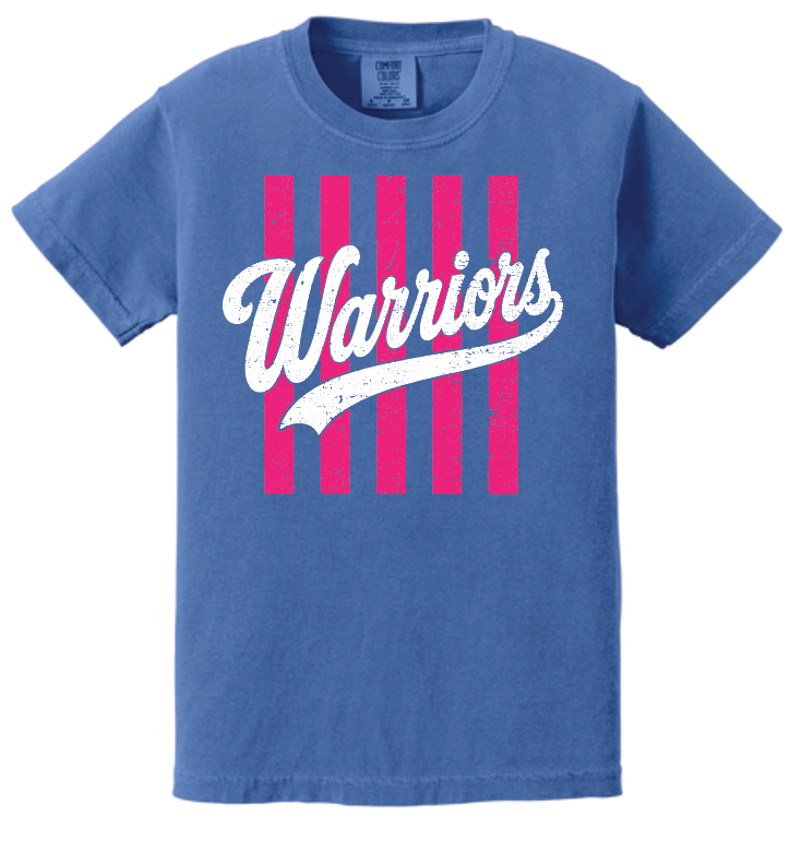 Washington (OK) PTO "Stripes" Design Comfort Colors S/S T-shirt (flo blue)
