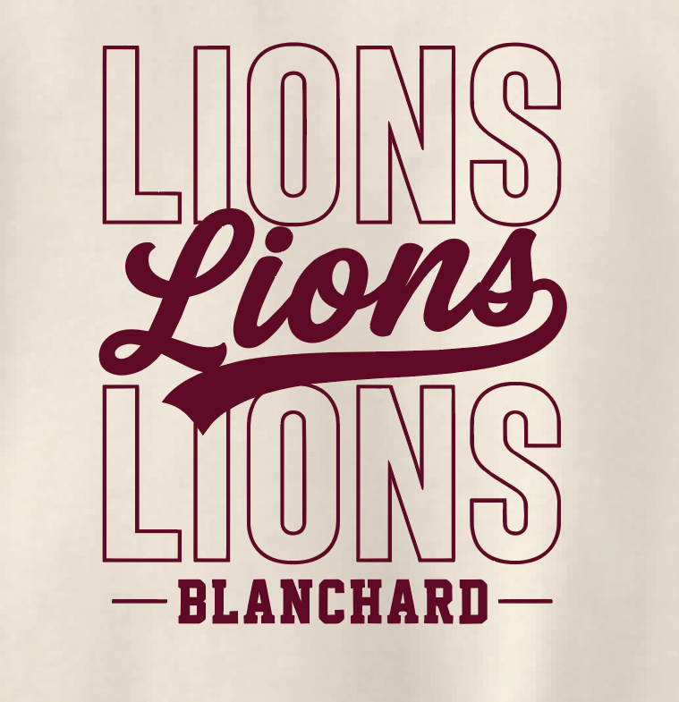 Blanchard PTO "Stack Script" Design Gildan Hooded Sweatshirt (cream)