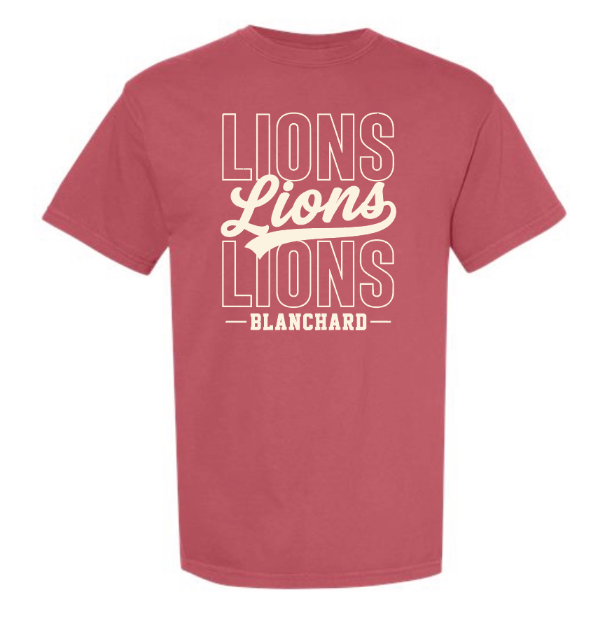 Blanchard PTO "Stack Script" Design Comfort Colors S/S T-shirt (crimson)