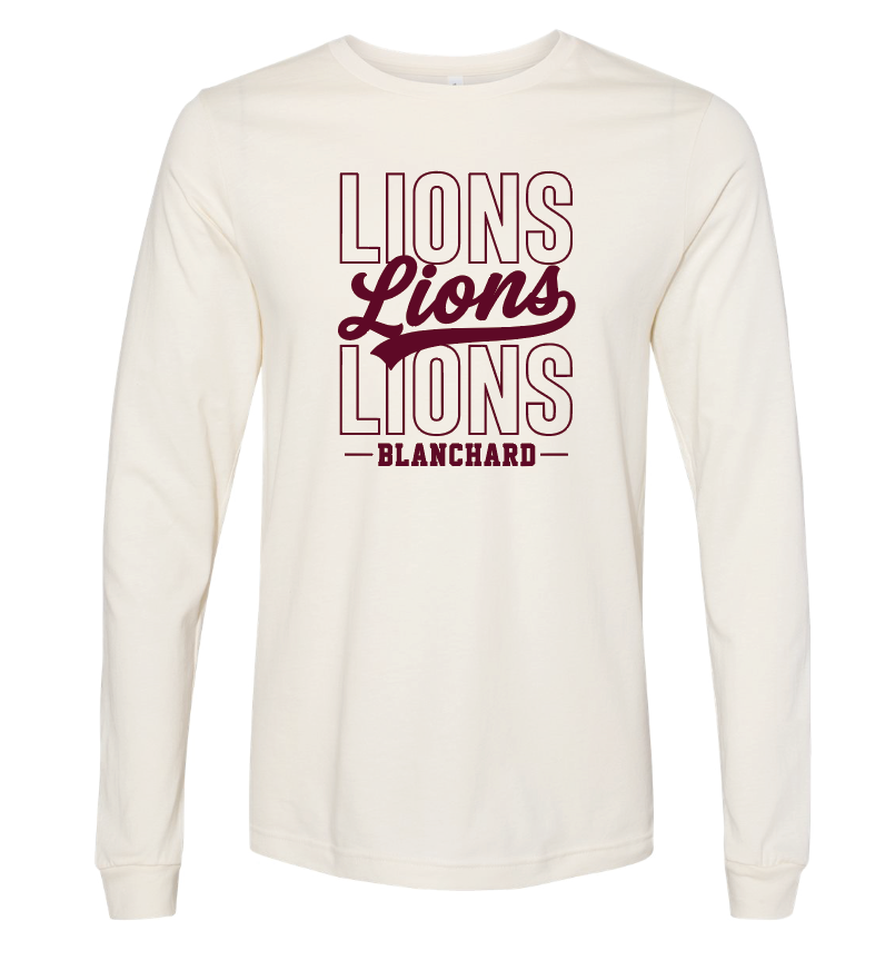Blanchard PTO "Stack Script" Design Gildan L/S T-shirt (natural)