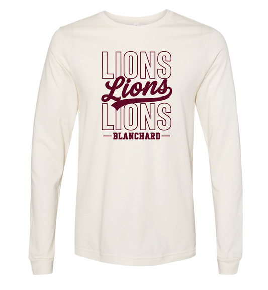 Blanchard PTO "Stack Script" Design Gildan L/S T-shirt (natural)