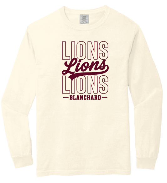Blanchard PTO "Stack Script" Design Comfort Colors L/S T-shirt (ivory)