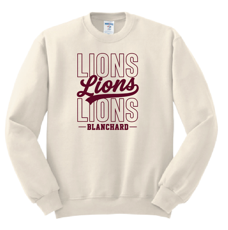 Blanchard PTO "Stack Script" Design Gildan Crewneck Sweatshirt (cream)