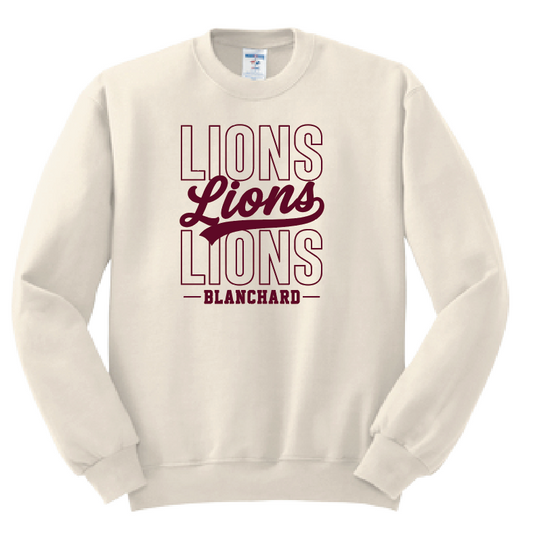 Blanchard PTO "Stack Script" Design Gildan Crewneck Sweatshirt (cream)