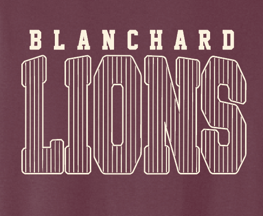 Blanchard PTO "Striped" Design Gildan Hooded Sweatshirt (maroon)