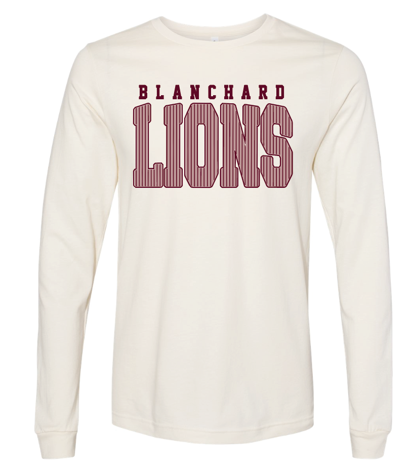 Blanchard PTO "Striped" Design Gildan L/S T-shirt (natural)