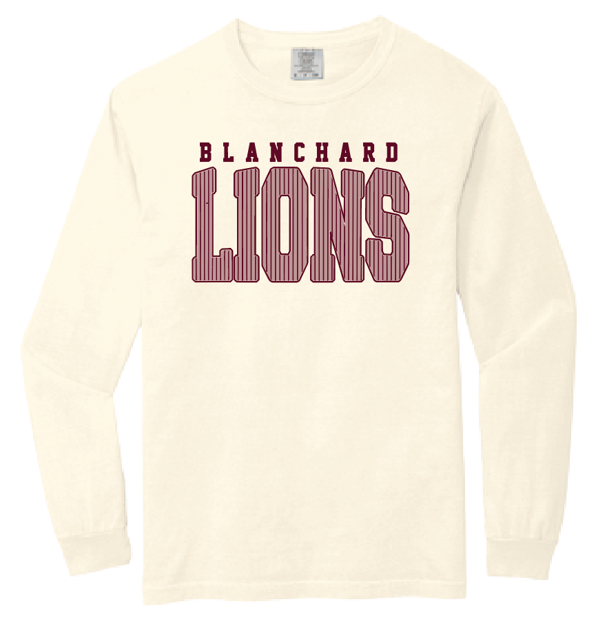 Blanchard PTO "Striped" Design Comfort Colors L/S T-shirt (ivory)