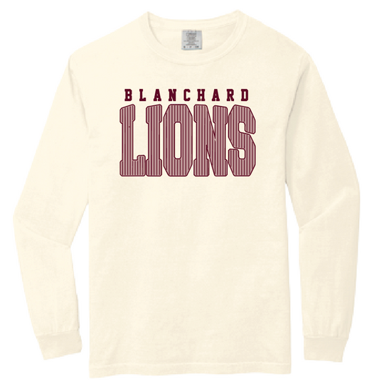 Blanchard PTO "Striped" Design Comfort Colors L/S T-shirt (ivory)