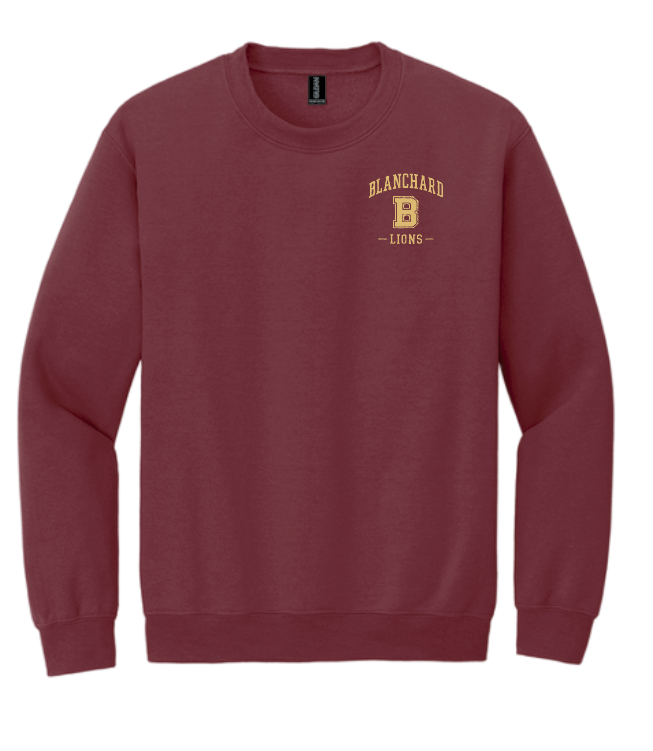 Blanchard PTO "Vintage Lion" Design Gildan Crewneck Sweatshirt