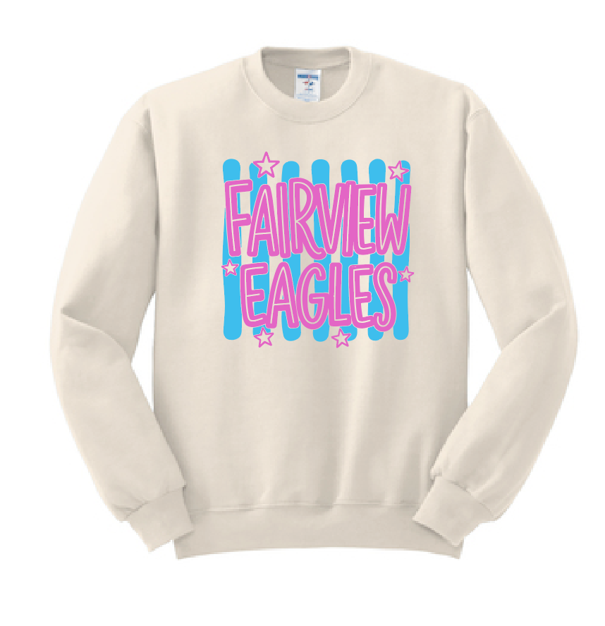 Fairview "Fun Stripes" Design Crewneck Sweatshirt