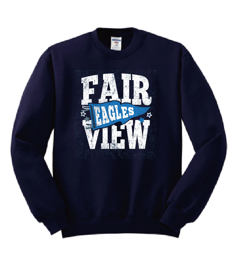 Fairview "Pennants" Design Crewneck Sweatshirt