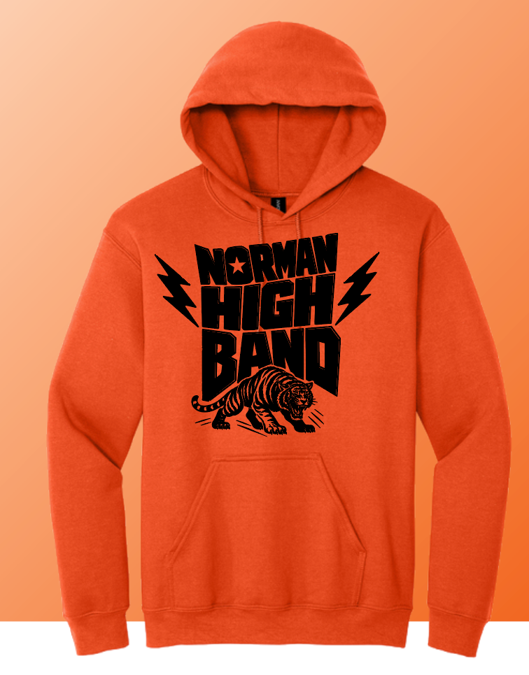 NHS Band "Punk Tiger" Design Jerzees Hooded Sweatshirt