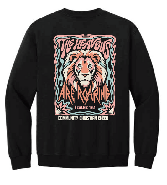 CCS Cheer "ROAR" Design Gildan Crewneck Sweatshirt (black)