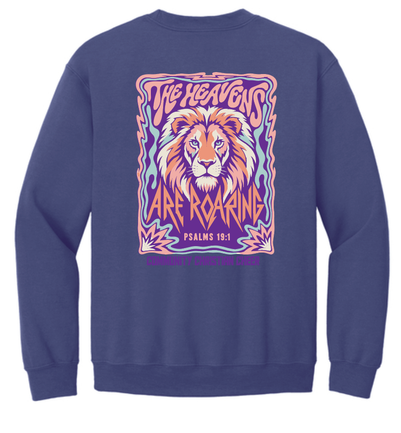 CCS Cheer "ROAR" Design Jerzees Crewneck Sweatshirt (purple)