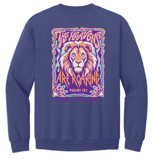 CCS Cheer "ROAR" Design Jerzees Crewneck Sweatshirt (purple)