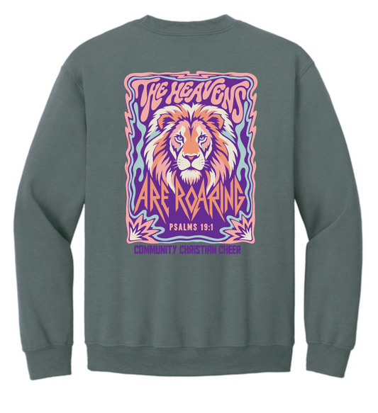 CCS Cheer "ROAR" Design Gildan Crewneck Sweatshirt (charcoal)