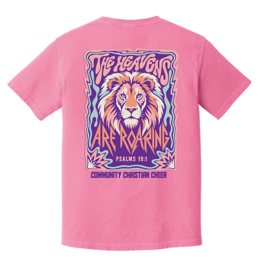 CCS Cheer "ROAR" Design Comfort Colors S/S T-shirt (neon pink)
