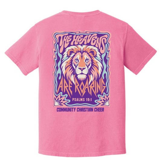 CCS Cheer "ROAR" Design Comfort Colors S/S T-shirt (neon pink)
