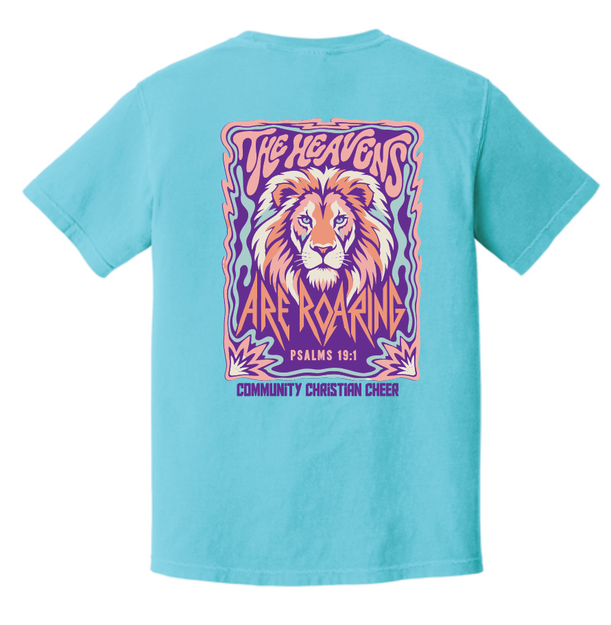 CCS Cheer "ROAR" Design Comfort Colors S/S T-shirt (lagoon)