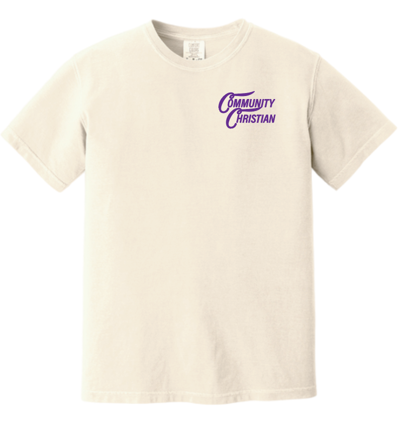 CCS Cheer "Script on Box" Design Comfort Colors S/S T-shirt (ivory)