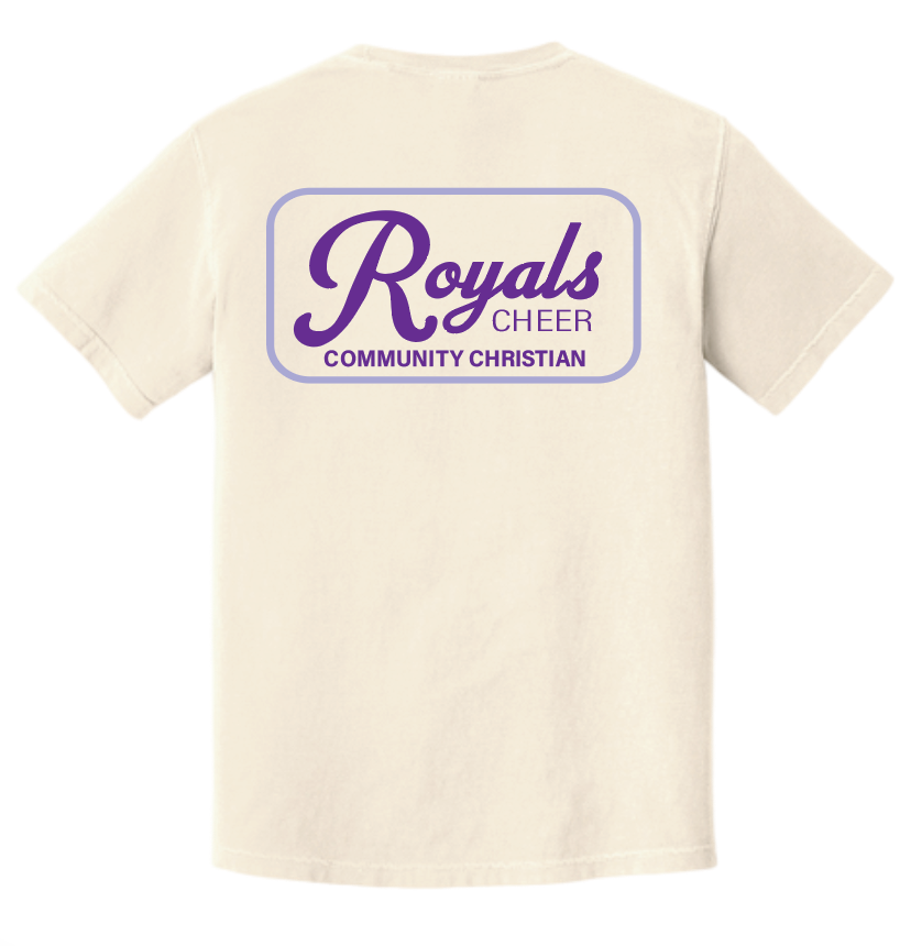CCS Cheer "Script on Box" Design Comfort Colors S/S T-shirt (ivory)