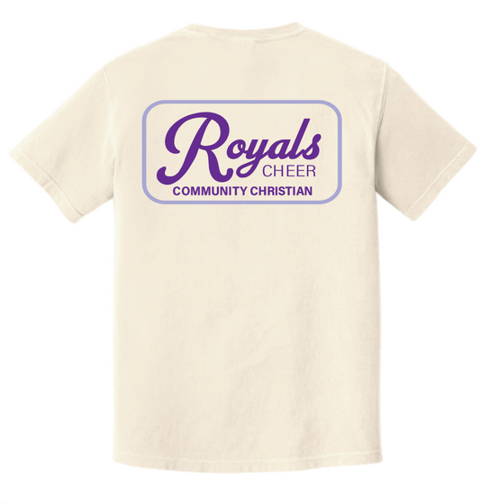CCS Cheer "Script on Box" Design Comfort Colors S/S T-shirt (ivory)