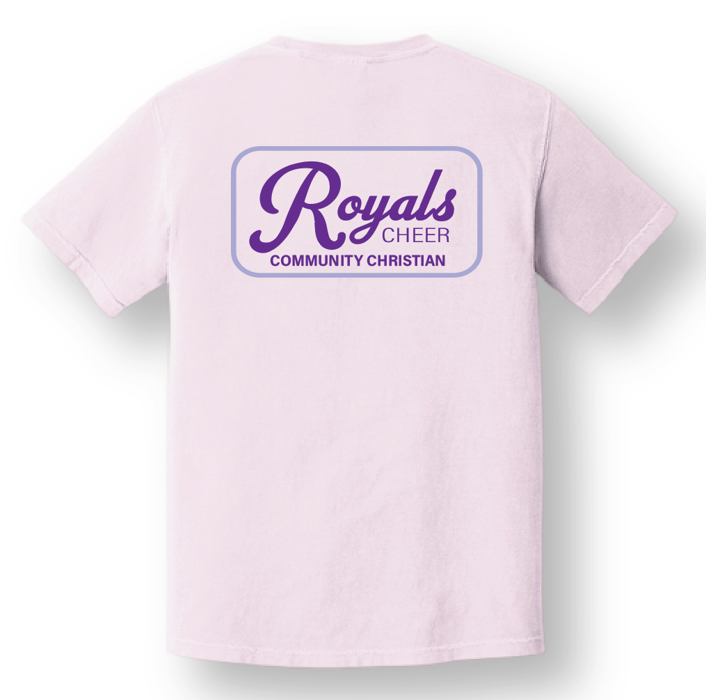 CCS Cheer "Script on Box" Design Comfort Colors S/S T-shirt (blossom)