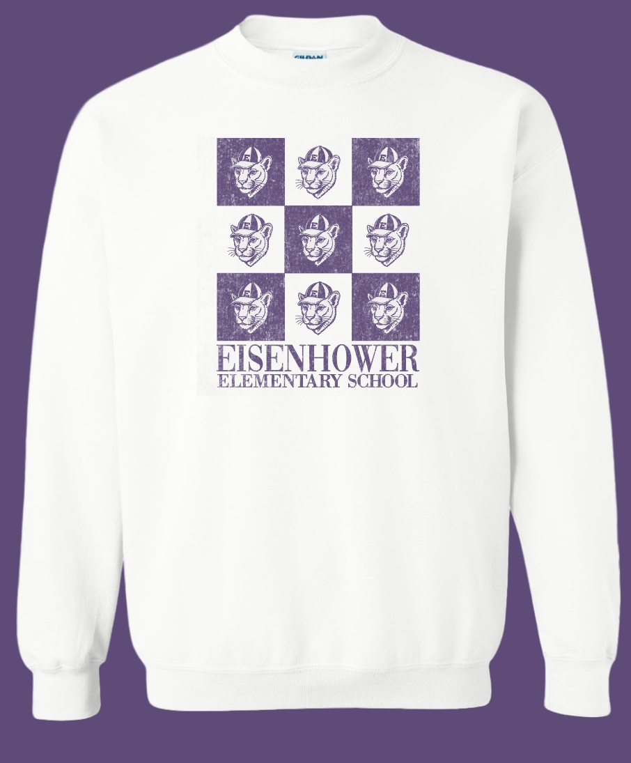 Eisenhower "Checkerboard" Design Gildan Crewneck Sweatshirt
