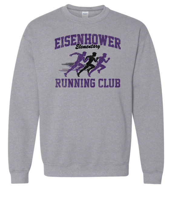 Eisenhower "Running Club" Design Gildan Crewneck Sweatshirt