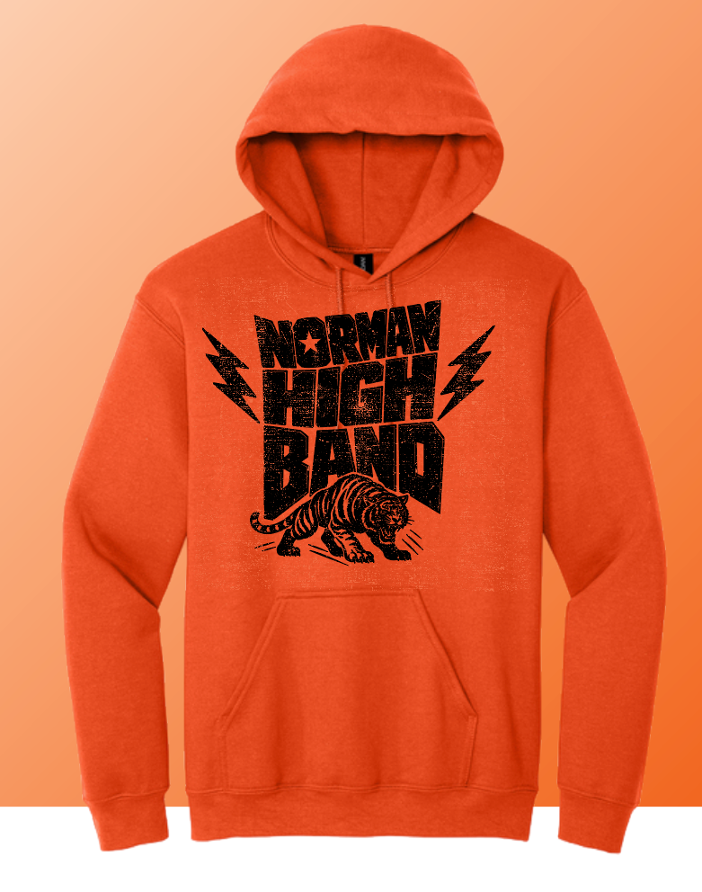 NHS Band "Punk Tiger" Design Jerzees Hooded Sweatshirt