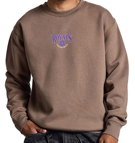 CCS Volleyball "Royals" Design Premium Crewneck Sweatshirt (taupe)