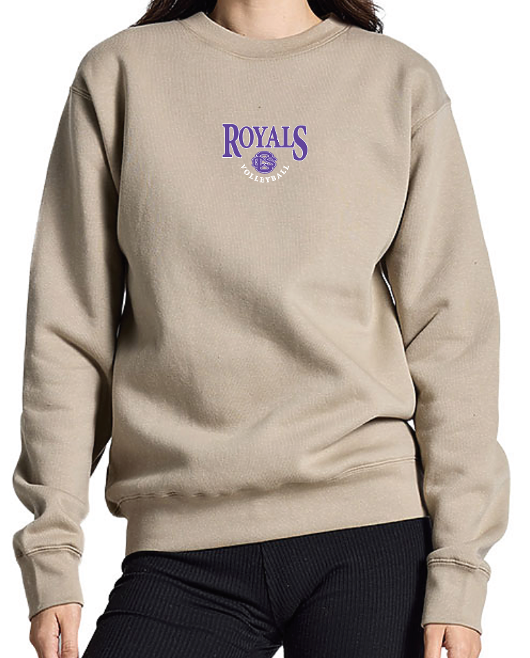 CCS Volleyball "Royals" Design Premium Crewneck Sweatshirt (relaxed grey)