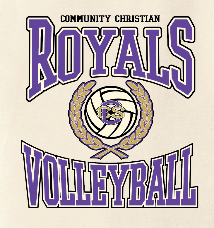 CCS Volleyball "Crest" Design Comfort Colors S/S Boxy T-shirt (ivory)
