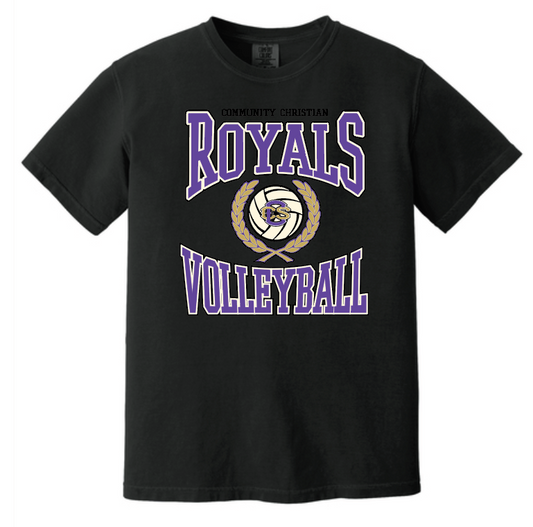 CCS Volleyball "Crest" Design Comfort Colors S/S T-shirt (black)