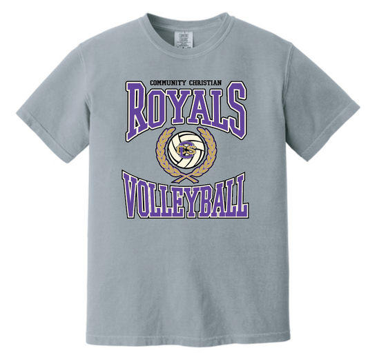 CCS Volleyball "Crest" Design Comfort Colors S/S T-shirt (granite)