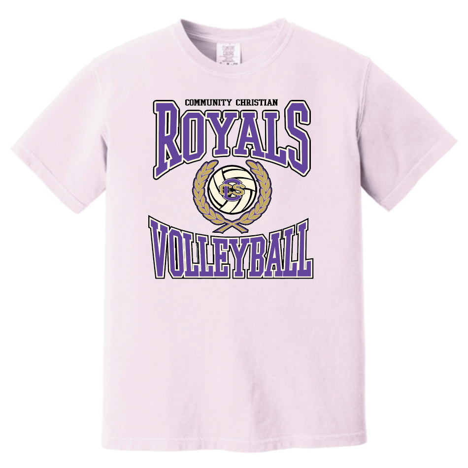 CCS Volleyball "Crest" Design Comfort Colors S/S T-shirt (blossom)