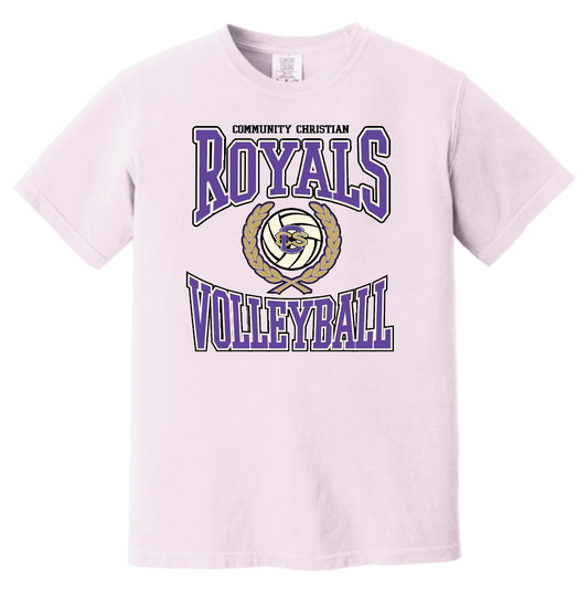 CCS Volleyball "Crest" Design Comfort Colors S/S T-shirt (blossom)