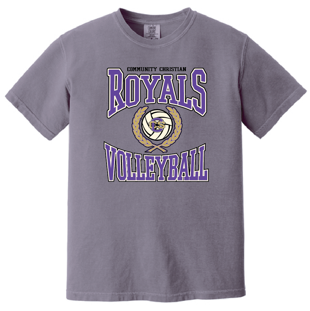 CCS Volleyball "Crest" Design Comfort Colors S/S T-shirt (dusk)